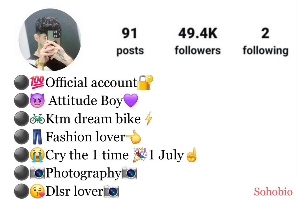 Instagram vip bio for boys